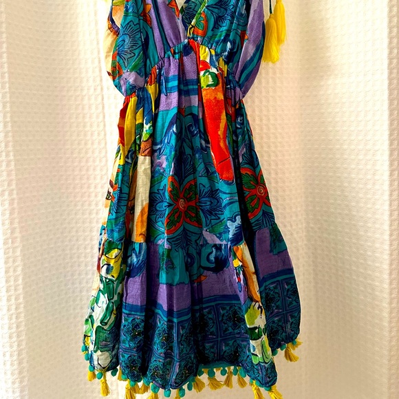Multi-color sundress from Italy, worn once for a shoot. - Picture 5 of 7